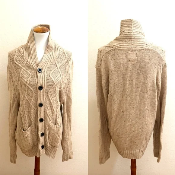 Levi's Tan Cable Knit Cardigan - Picture 2 of 3